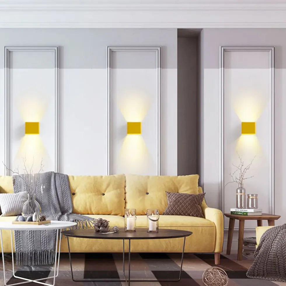 yellow wall light up and down led