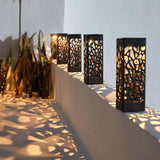 Hollow Rectangular Outdoor Floor Lamp