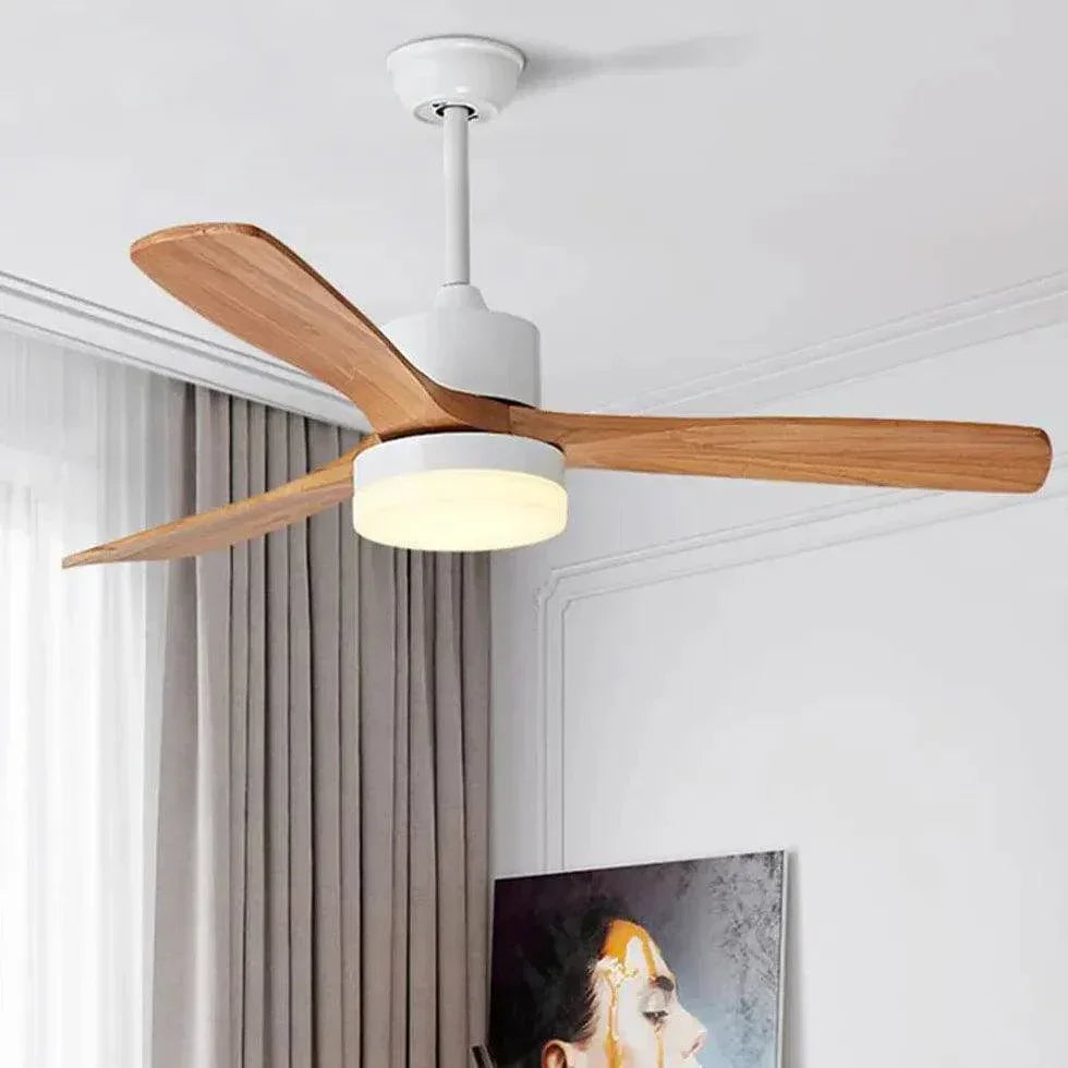 Luminaire Salon Tendance Ventilateur Bois Nordique Moderne - Clowas.fr