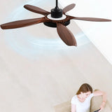 White Disc Wooden Ceiling Fan with Light