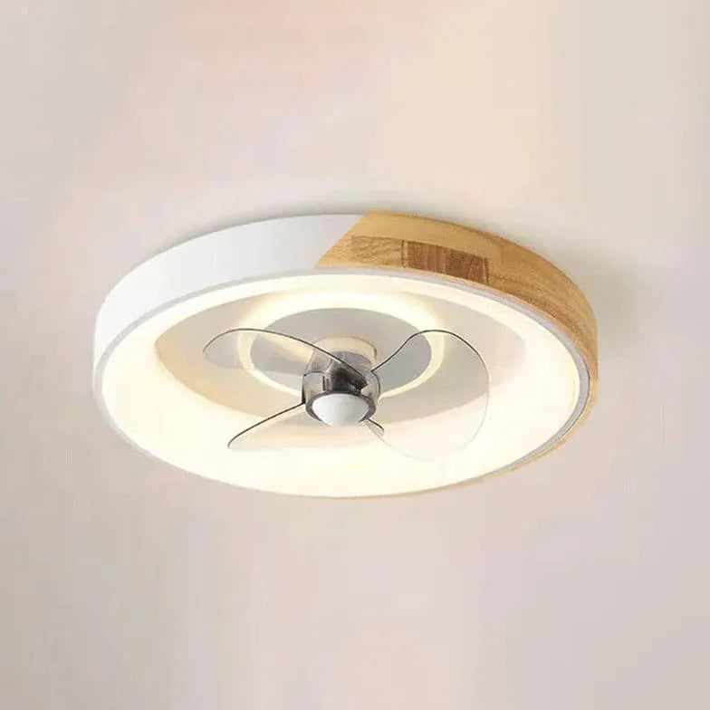 Color-Block Round Ceiling Fan with Light