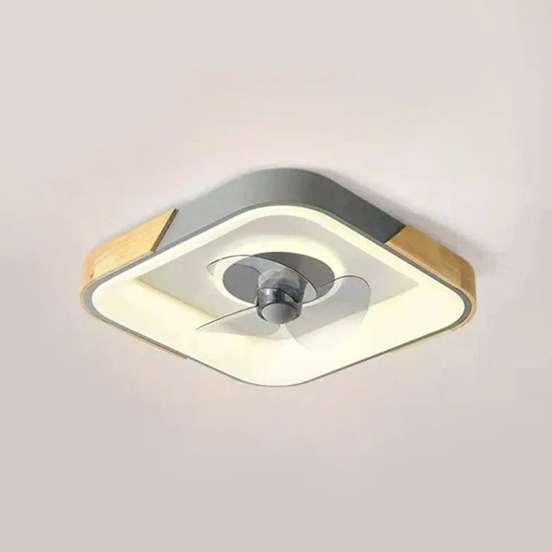 Color-Block Round Ceiling Fan with Light