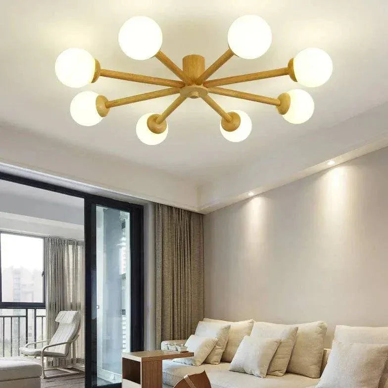 Plafonnier Abat Jour Design Lumière En Bois Radiant - Clowas.fr