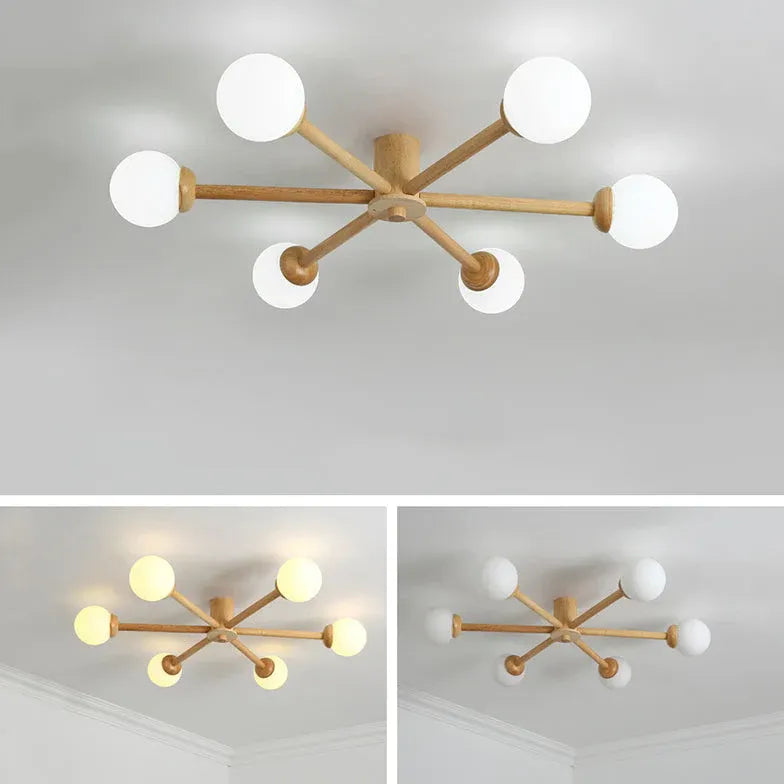 Radioactive Bulls Wooden Flush Ceiling Lights