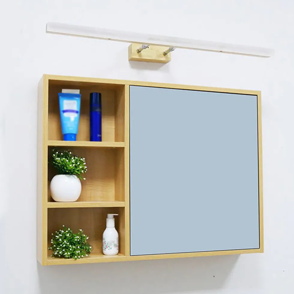 Applique murale intelligente sans fil pour salle de bain en bois