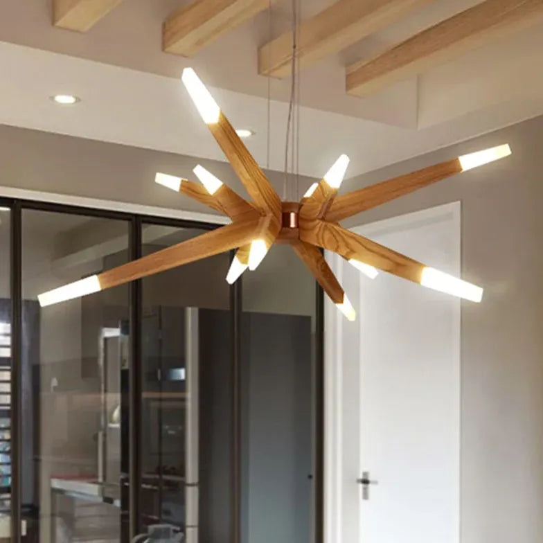 Lustre suspension bois design créatif nordique