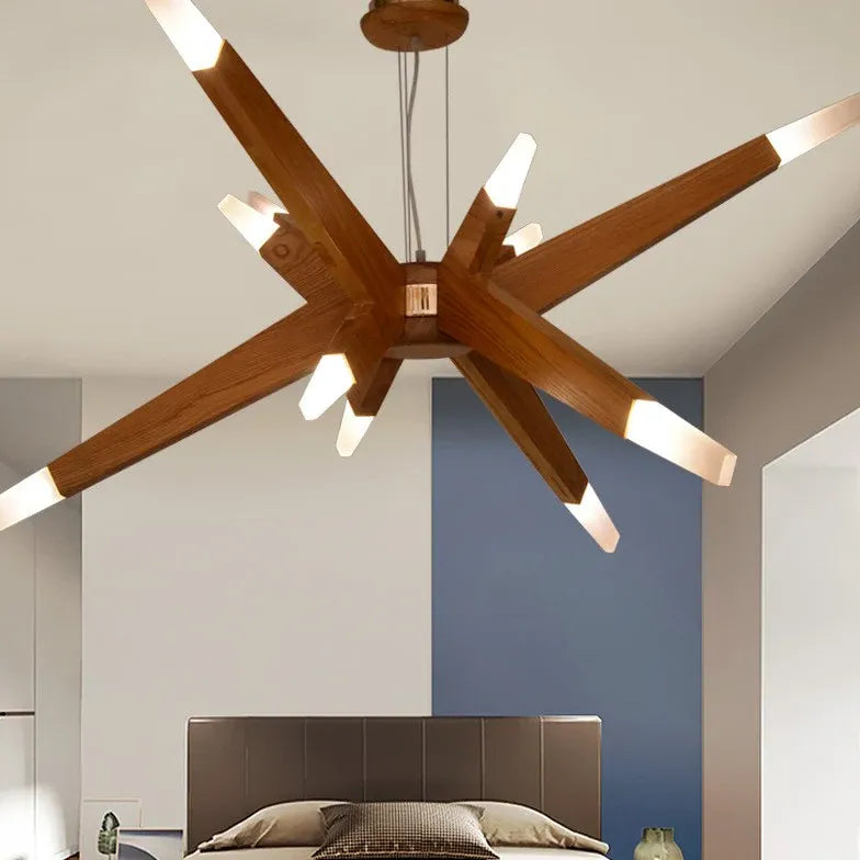 Lustre suspension bois design créatif nordique