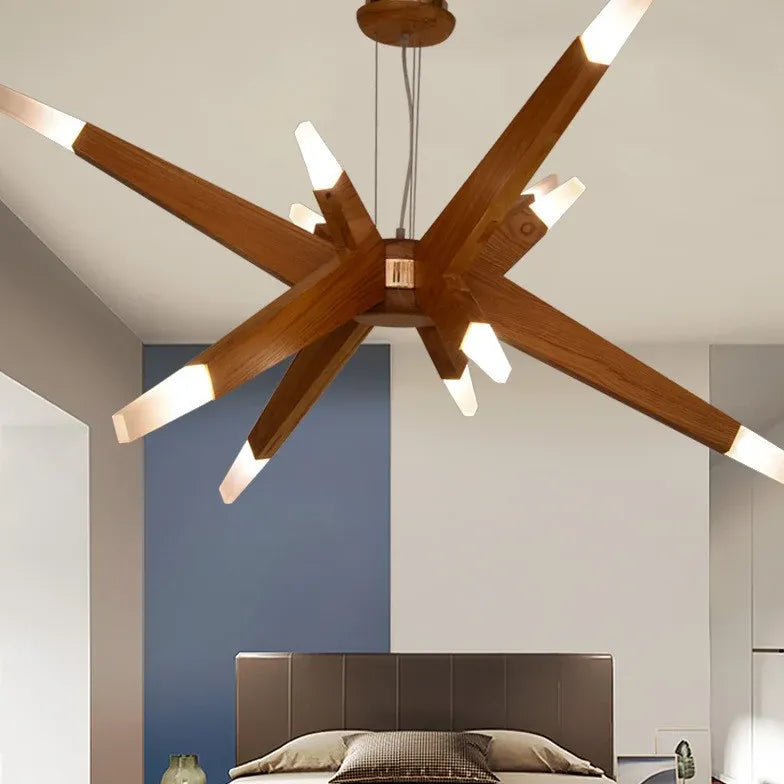 Lustre suspension bois design créatif nordique