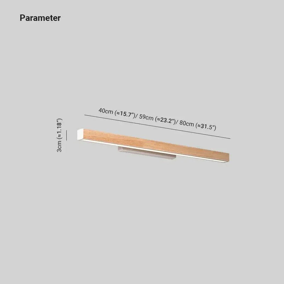 Applique Murale Design Intérieur Lampe Miroir Linéaire Bois - Clowas.fr