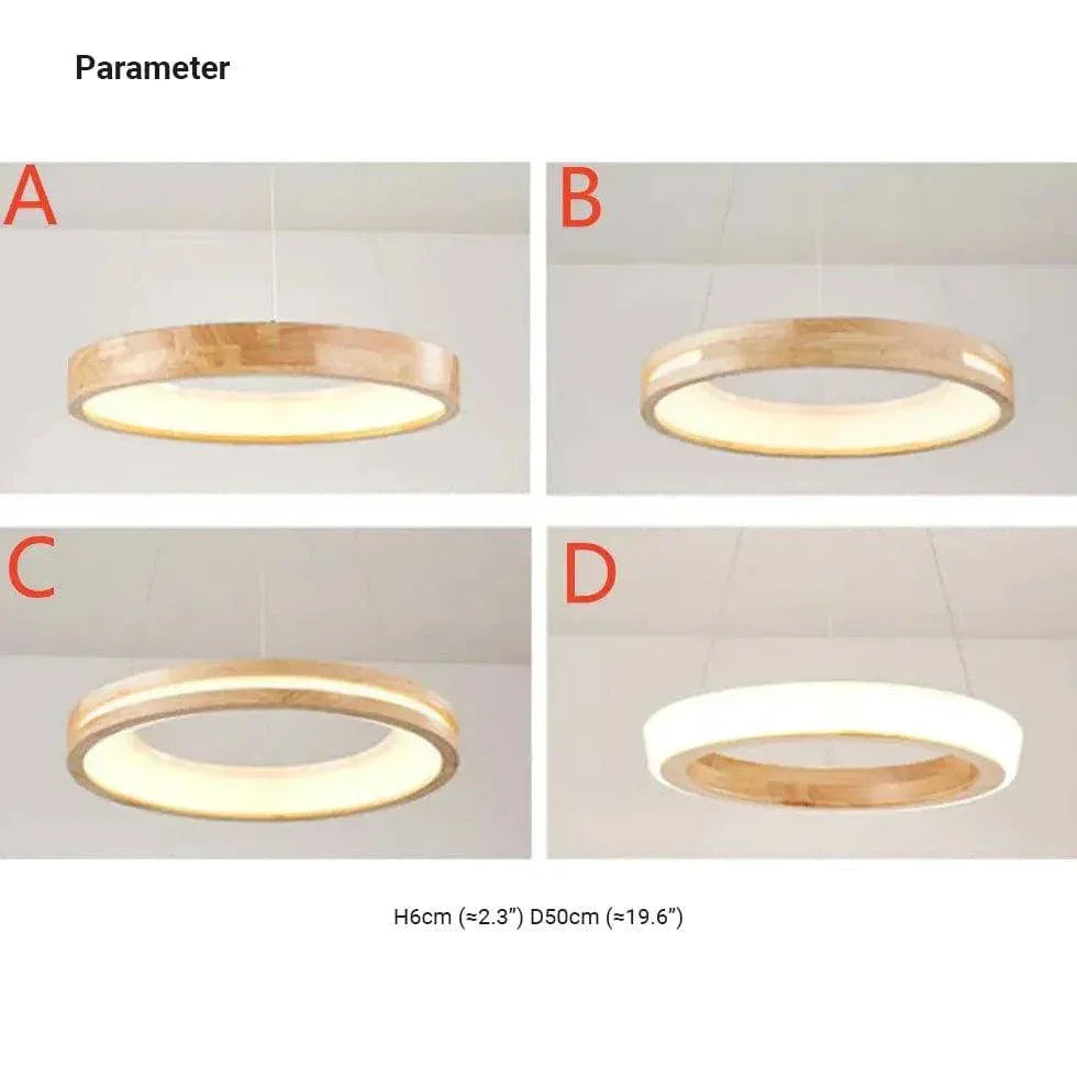 Lustre En Bois Rond Créatif Moderne - Clowas.fr