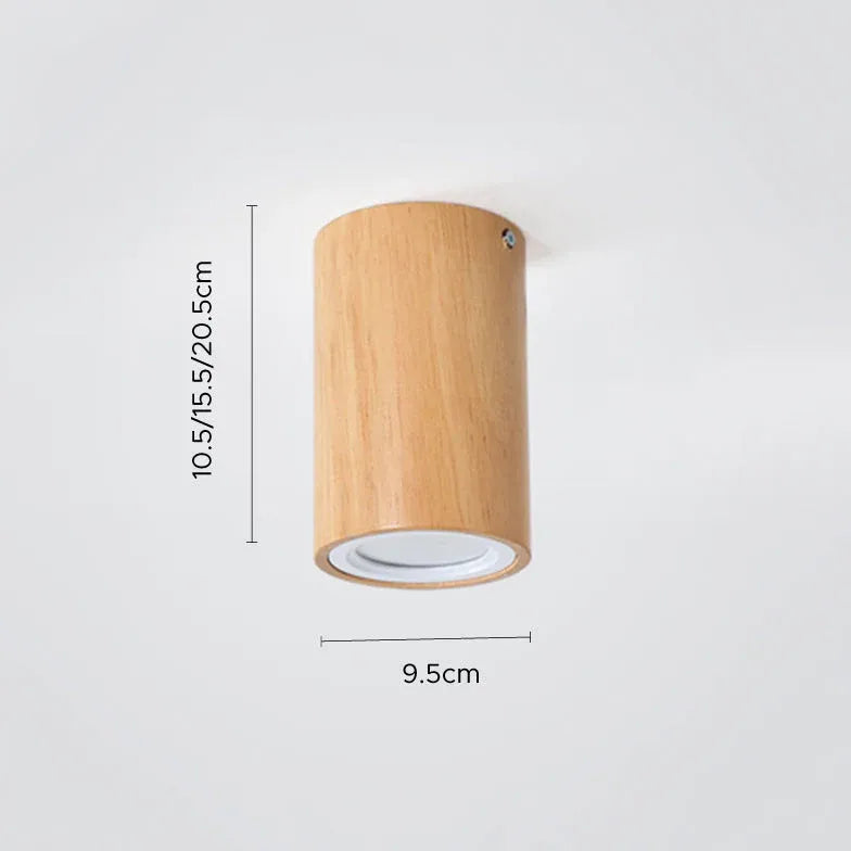 Rounded Column Wooden Flush Ceiling Lights