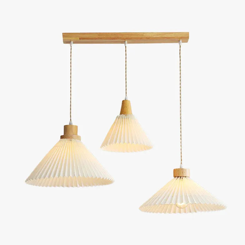 Lustre en bois pliable pour chambre à coucher blanche