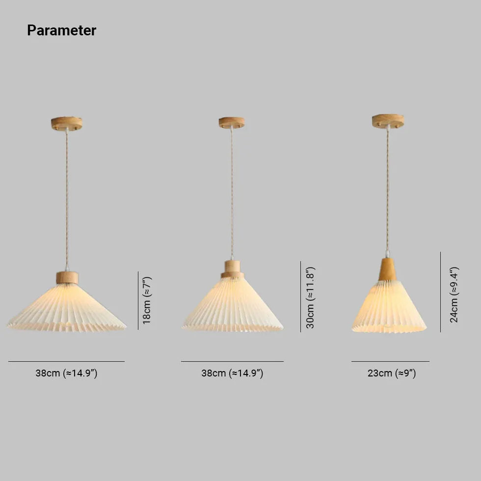 Lustre en bois pliable pour chambre à coucher blanche