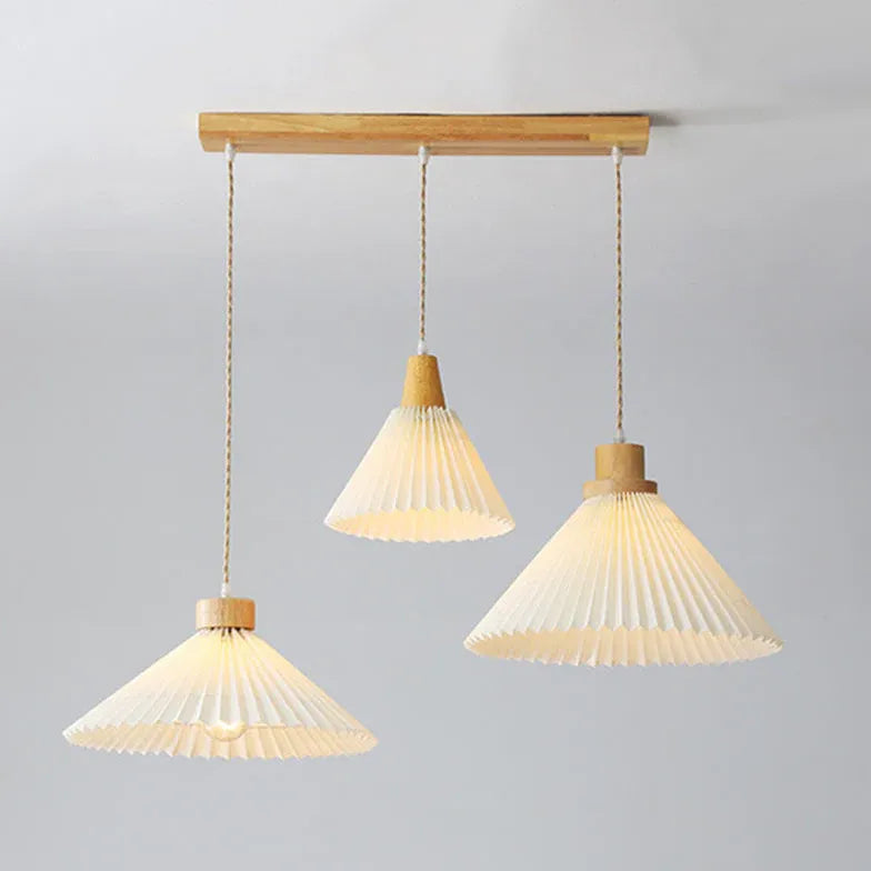 Lustre en bois pliable pour chambre à coucher blanche