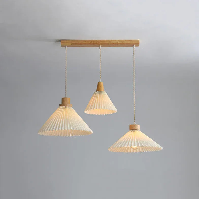 Lustre en bois pliable pour chambre à coucher blanche