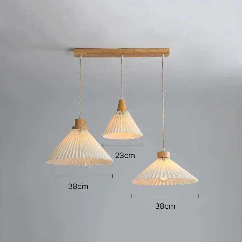 Lustre en bois pliable pour chambre à coucher blanche