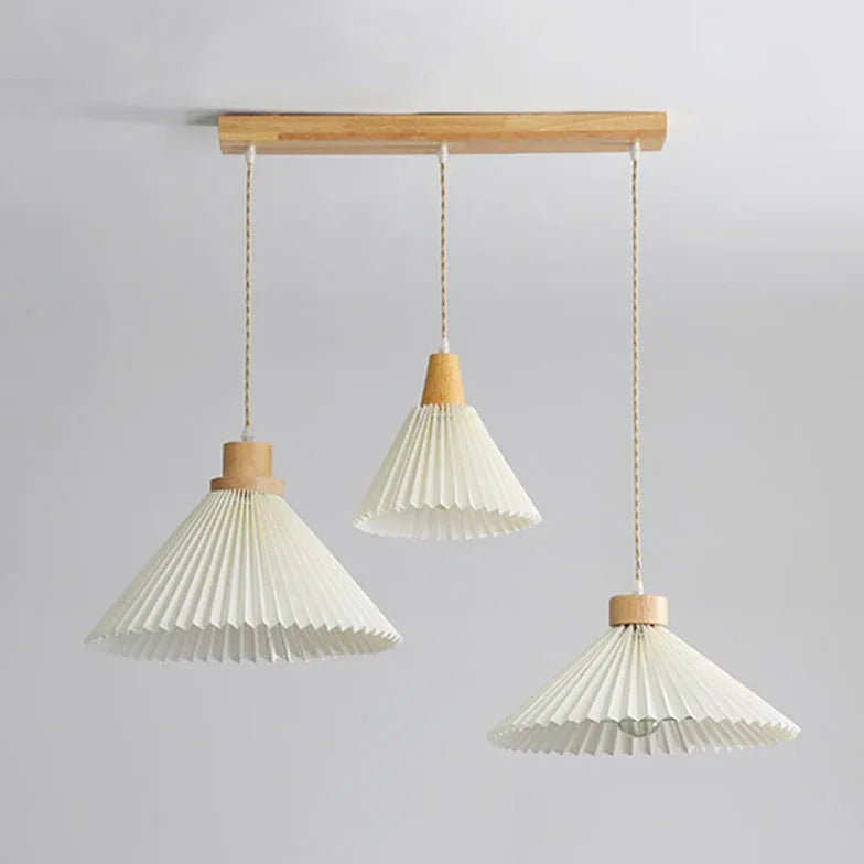 Lustre en bois pliable pour chambre à coucher blanche