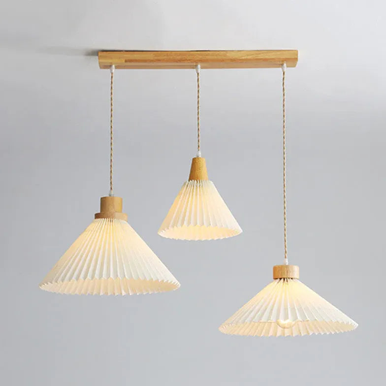 Lustre en bois pliable pour chambre à coucher blanche