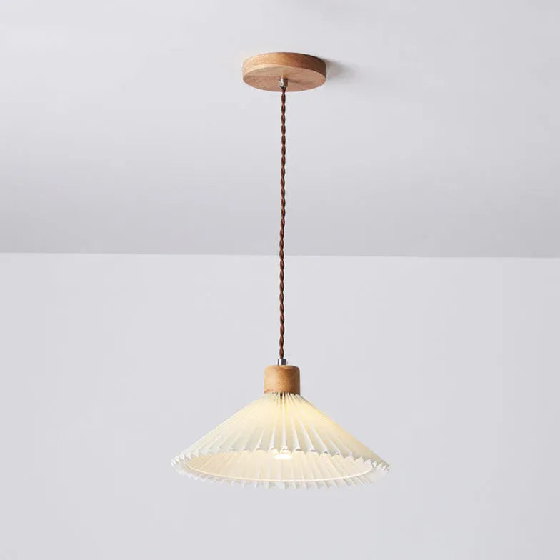 Lustre en bois pliable pour chambre à coucher blanche