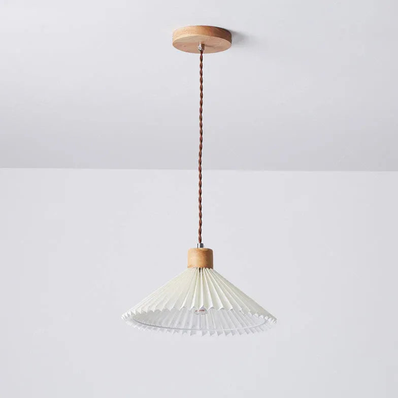 Lustre en bois pliable pour chambre à coucher blanche