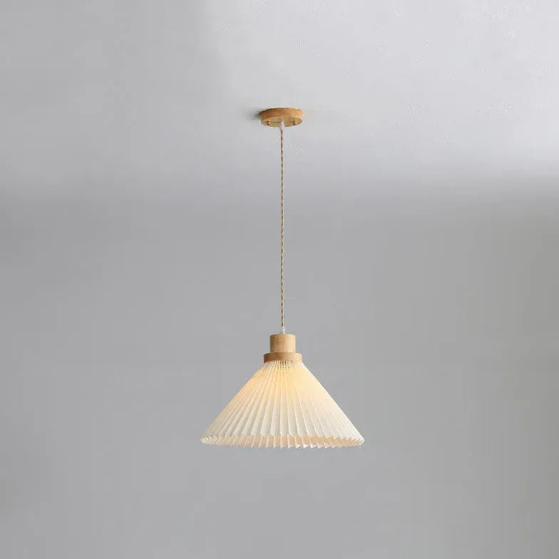 Lustre en bois pliable pour chambre à coucher blanche