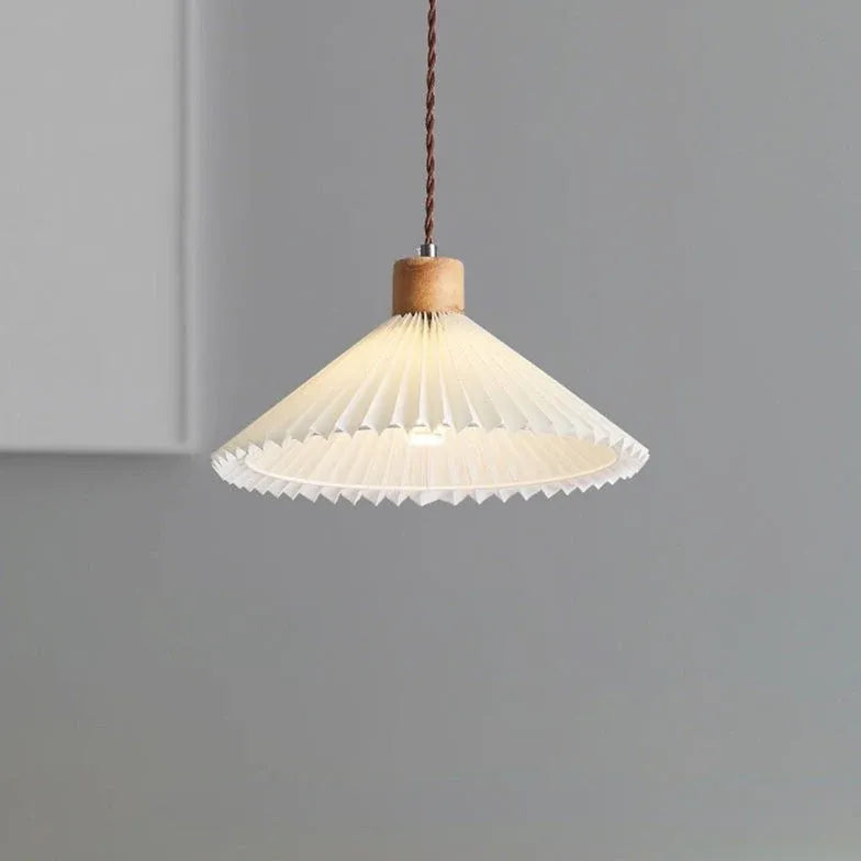 Lustre en bois pliable pour chambre à coucher blanche