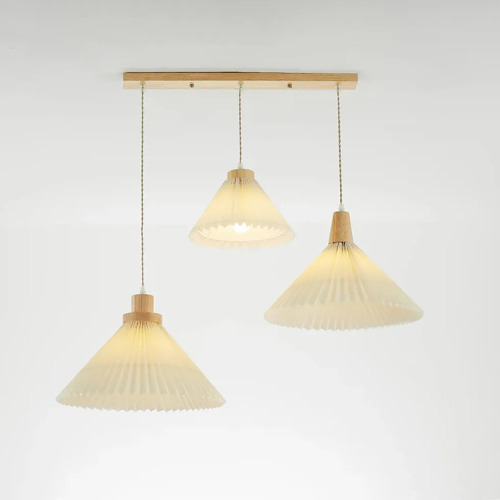 Lustre en bois pliable pour chambre à coucher blanche