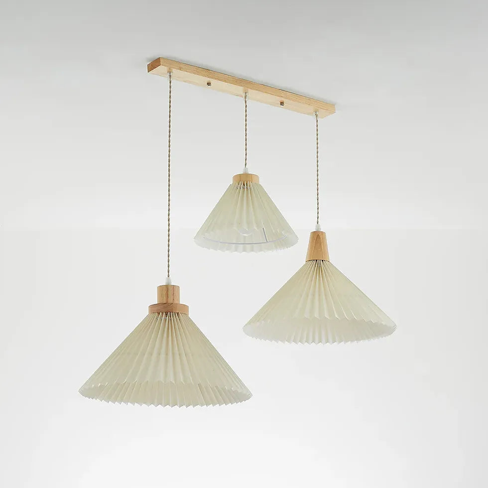 Lustre en bois pliable pour chambre à coucher blanche