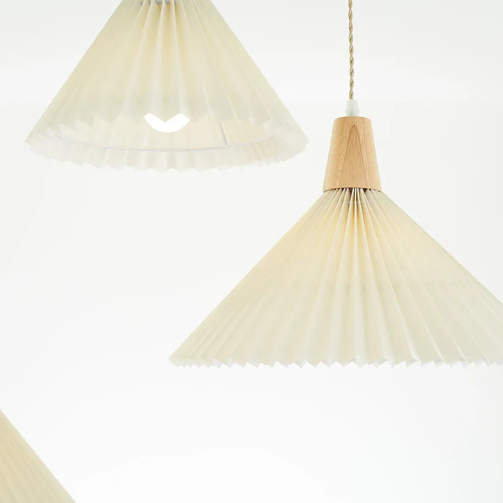 Lustre en bois pliable pour chambre à coucher blanche