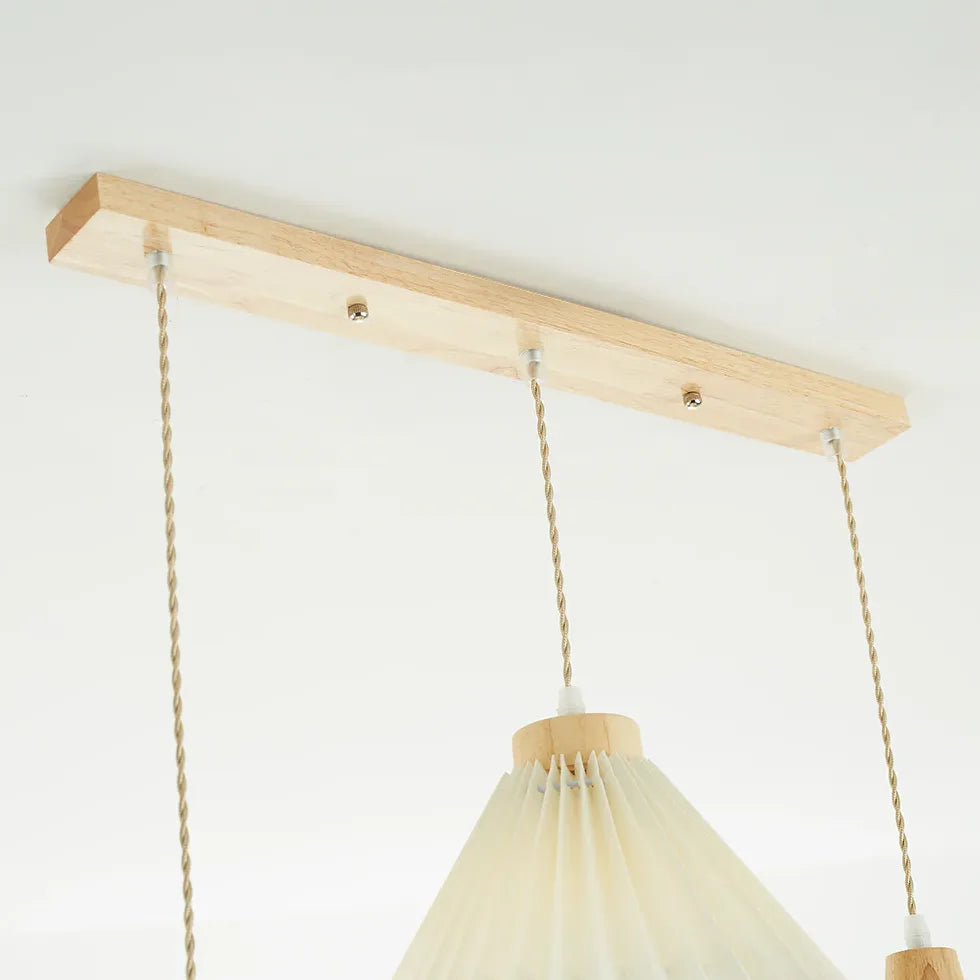 Lustre en bois pliable pour chambre à coucher blanche