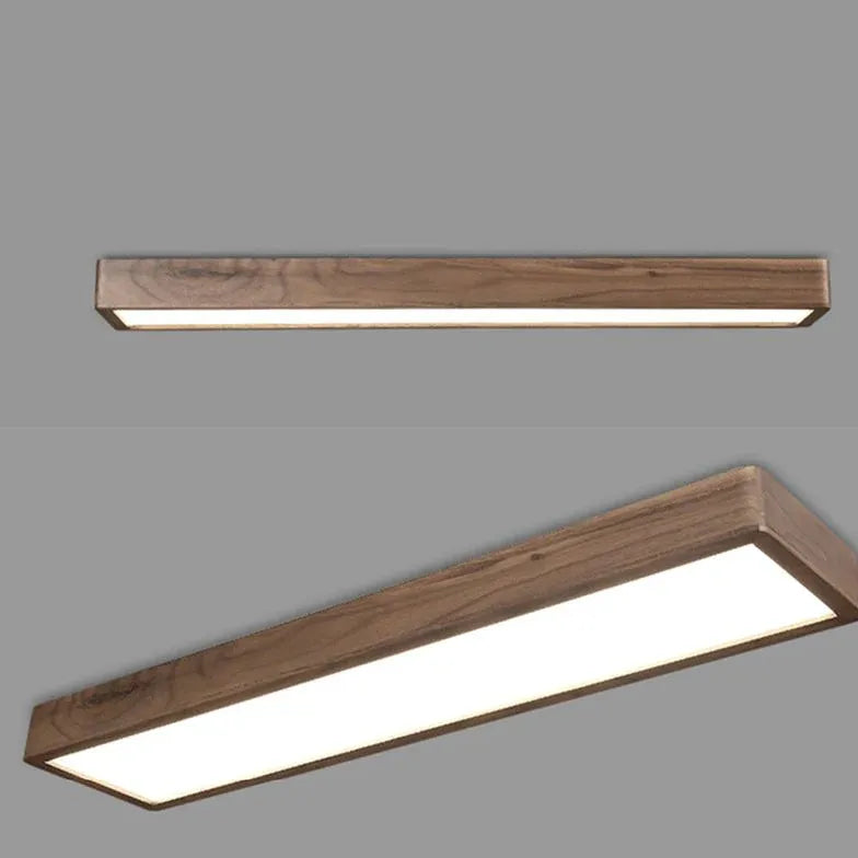 Lustre plafonnier design led longueur bois nouveau style