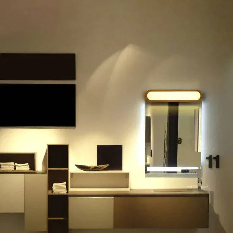 Applique Led Miroir En Bois Rectangulaire - Clowas.fr