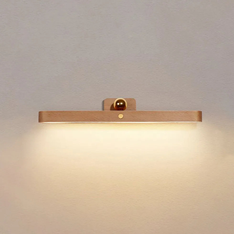 Lumières de miroir à LED en bois moderne