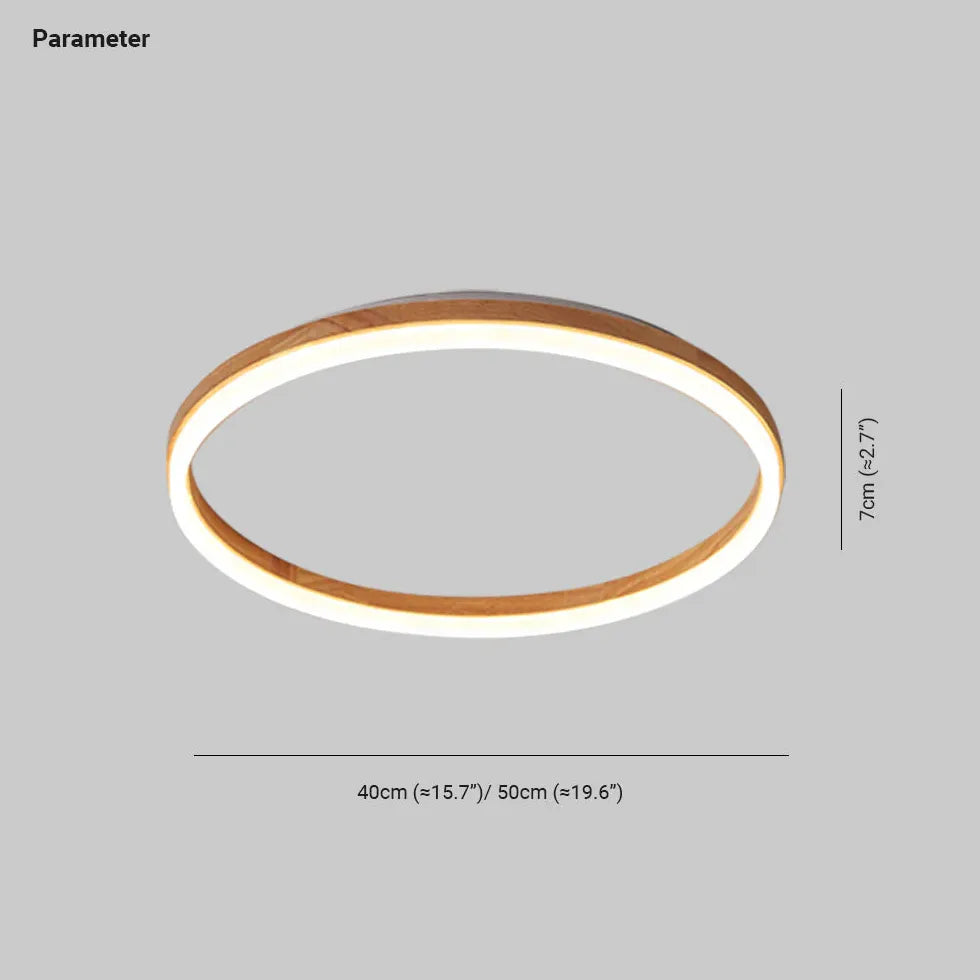 Plafonnier encastré en bois pour chambre ronde