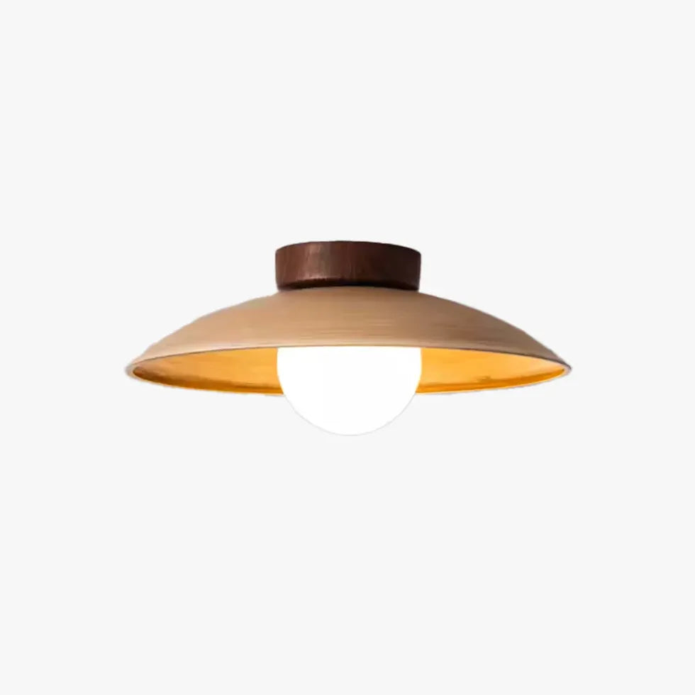 Spherical Warm-Toned Ceiling Light for Corridor