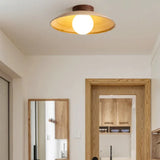 Spherical Warm-Toned Ceiling Light for Corridor