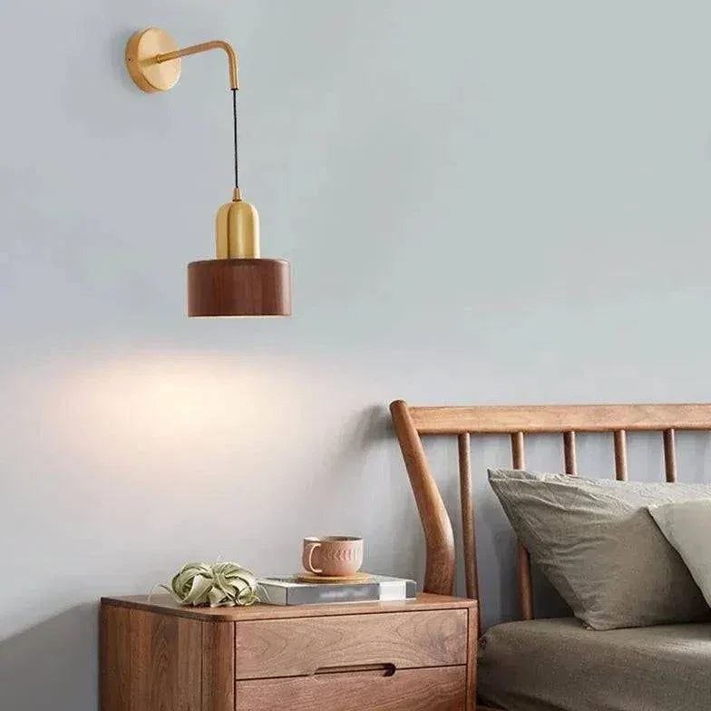 Applique Murale Moderne Suspendue En Bois Doré - Clowas.fr