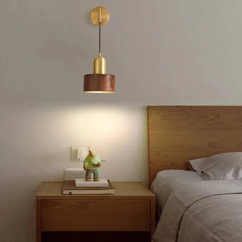 Applique Murale Moderne Suspendue En Bois Doré - Clowas.fr