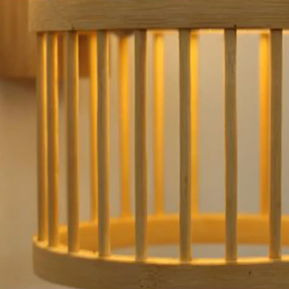 Wicker Wall Light Lantern Wooden