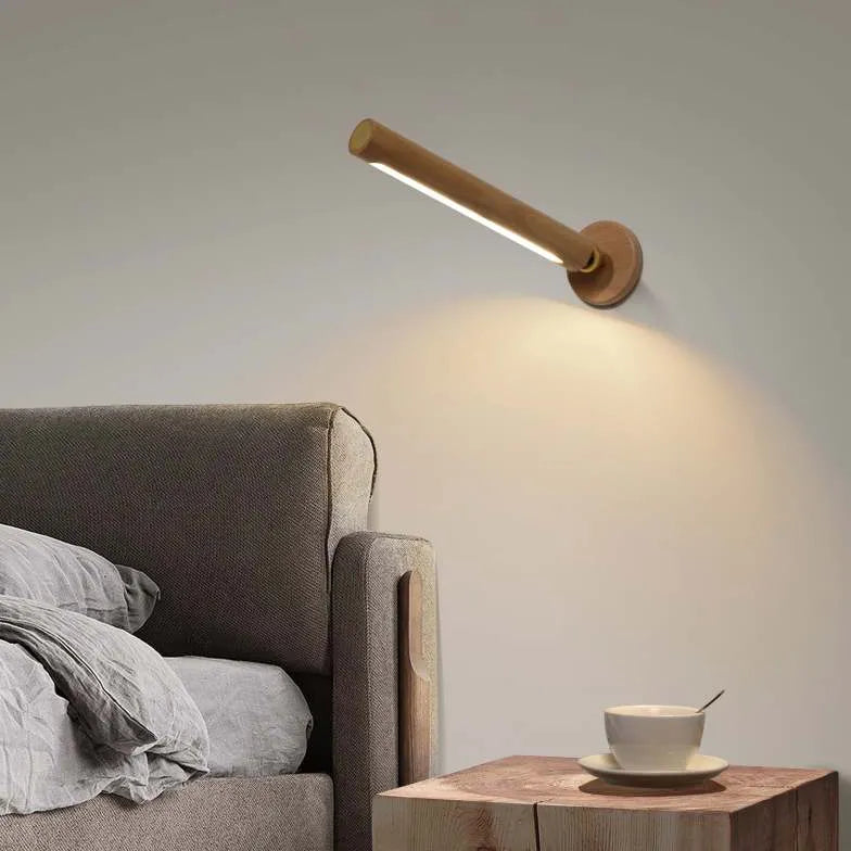 Lampe de lecture en bois rechargeable de chevet