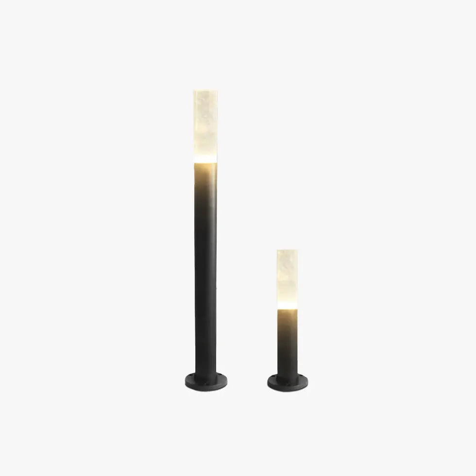 Transparent Cylinder Black Outdoor Bollard Lights