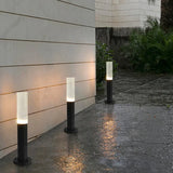 Transparent Cylinder Black Outdoor Bollard Lights