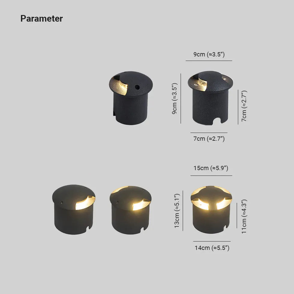 Luminaire extérieur encastré LED noir pour escaliers