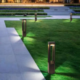 Sensor Black Hollow Rectangular Outdoor Bollard Lights