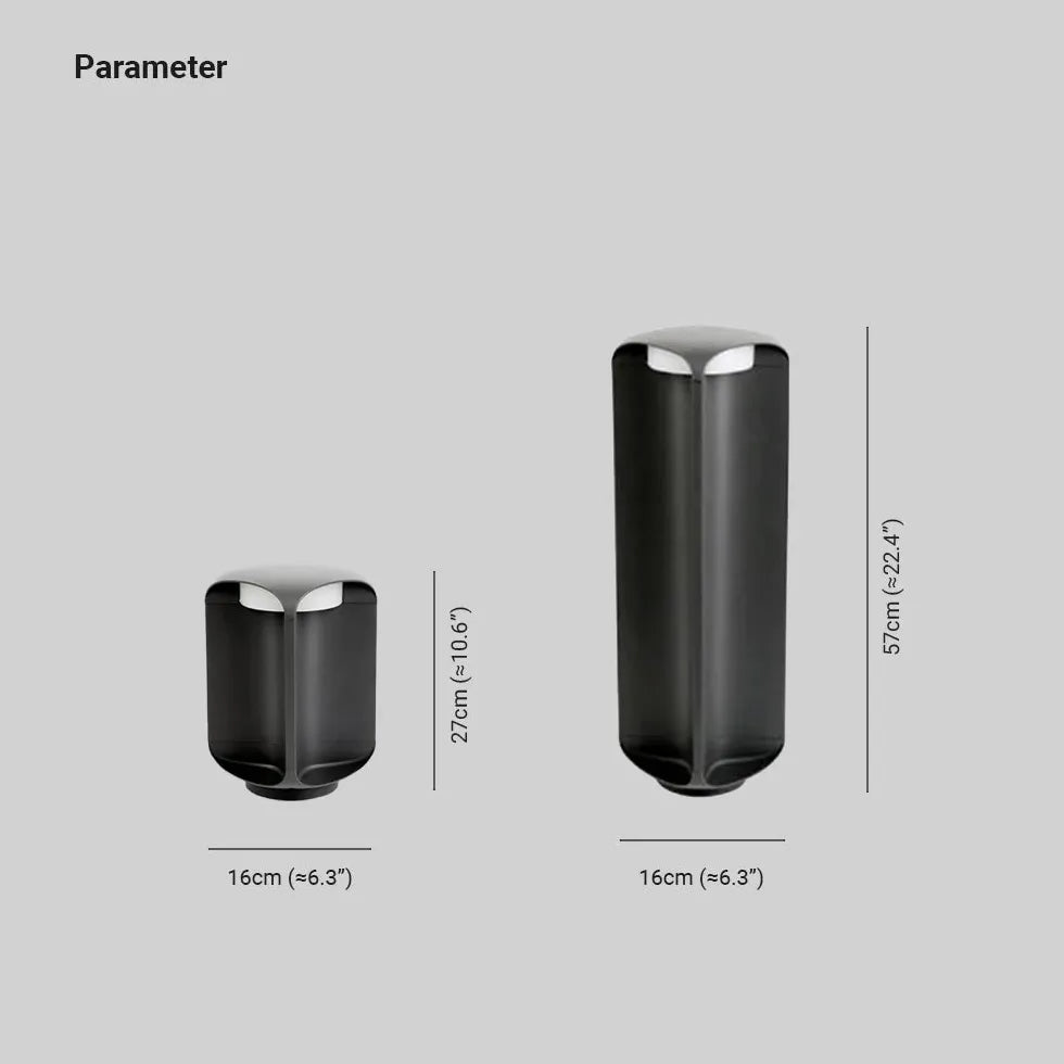 Sleek Pathway Cylinder Black Outdoor Floor lamps