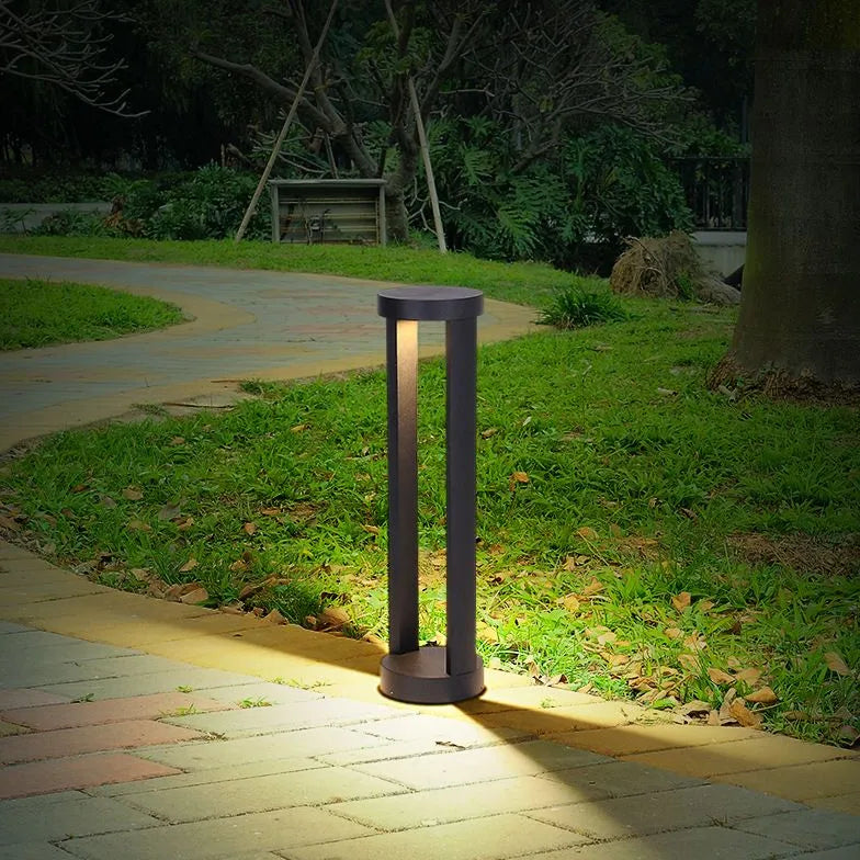 Cylindrical Hollow Black Bollard Lights