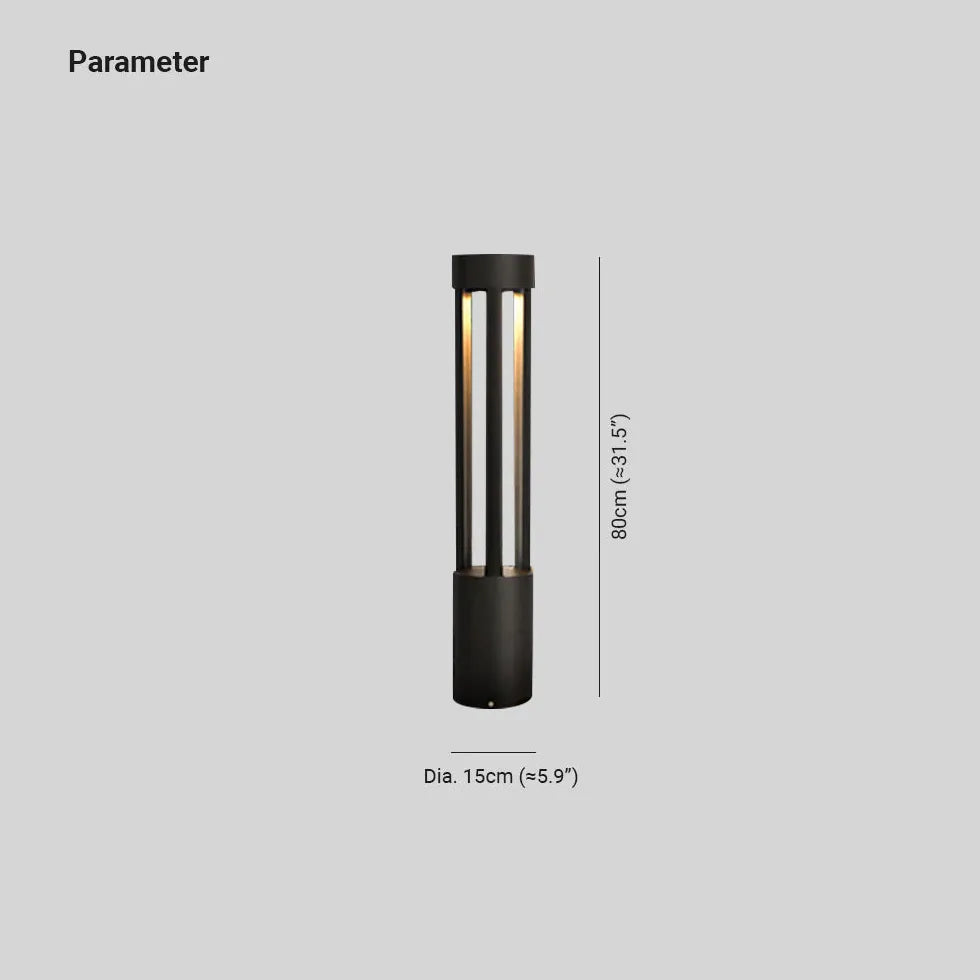 Borne d'éclairage extérieure à LED creuse noire