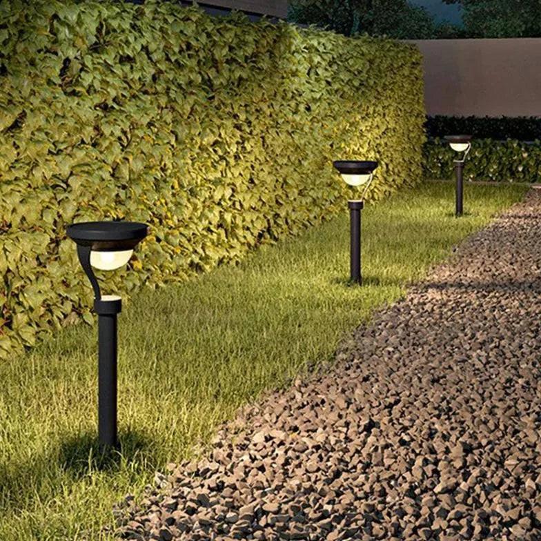 Lampadaire Solaire En Forme De Bol Gris Paysage - Clowas.fr