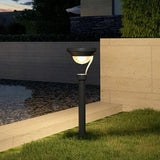 Lampadaire solaire en forme de bol gris paysage