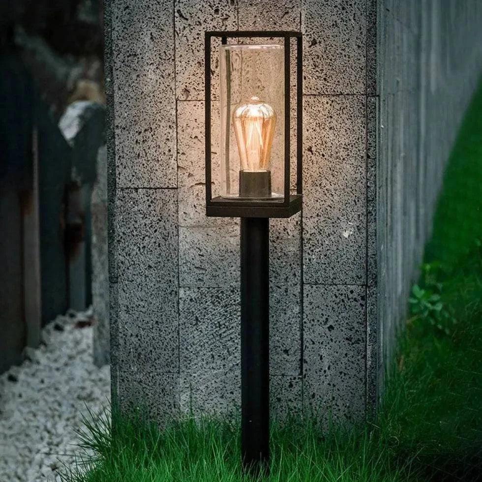 Lampadaire À Ampoule Cylindrique En Verre - Clowas.fr
